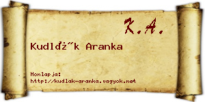 Kudlák Aranka névjegykártya
