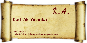 Kudlák Aranka névjegykártya