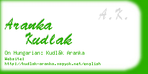aranka kudlak business card